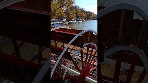 STERNWHEELER Paddle Wheel Boat REVERSING on the OHIO RIVER