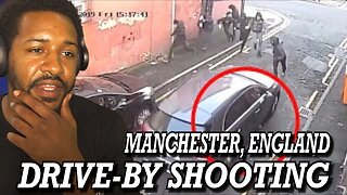 SURVEILLANCE FOOTAGE CAPTURES GANG DRIVE-BY SHOOTING IN MANCHESTER, ENGLAND | REACTION!!!