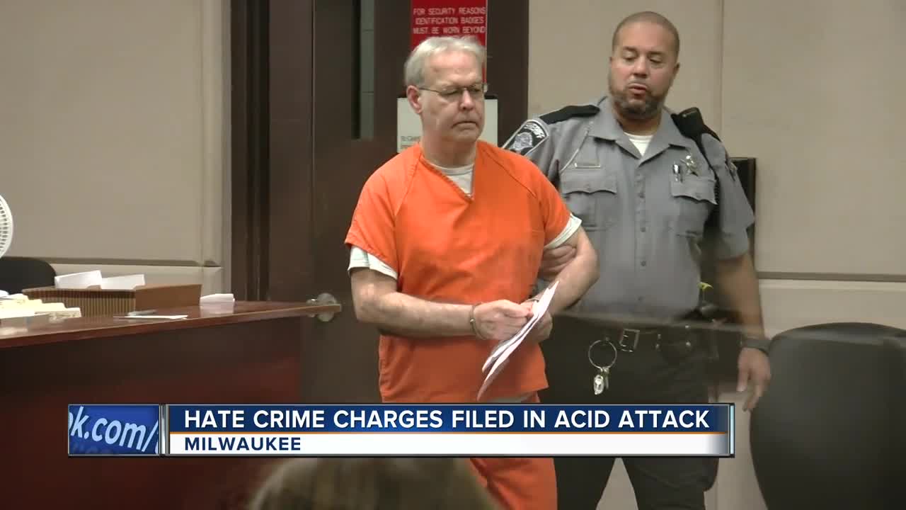 Hate crime charges filed in acid attack