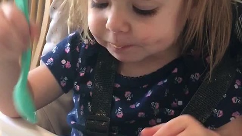 Toddler Has Something To Say About Her Tasty Meal