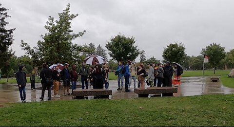 University of Montana: Even in the Cold Rain, The Preaching of the Gospel Draws a Crowd!