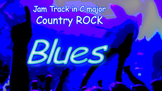 335 COUNTRY ROCK Blues Backing Track in Cmaj for GUITAR