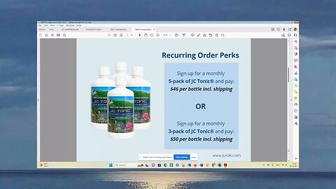 Jurak Worldwide Compensation Plan Sharing JC Tonic Detox Product