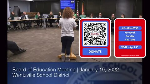 Jen Olson Addressing the Wentzville Board of Education - 01/19/23 - Challenged Material Committees