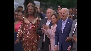 Bearded Guy In A Dress Dances Next To Stiff Biden