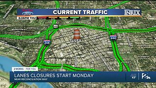 Lanes closures start Monday near Reconciliation Way