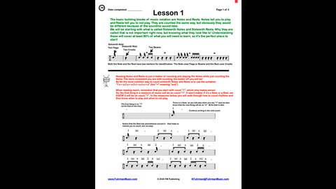 ART Drumset Book, Lesson 1