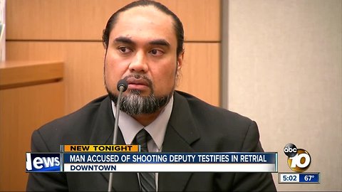 Man accused of shooting deputy testifies in retrial