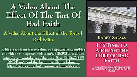 The Effect of the Tort of Bad Faith