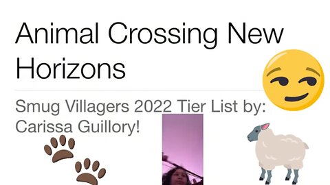 Animal Crossing: New Horizons Smug Villager Tier List 2022!