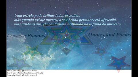 Uma estrela pode brilhar todas as noites, brilhando no infinito do universo [Frases e Poemas]