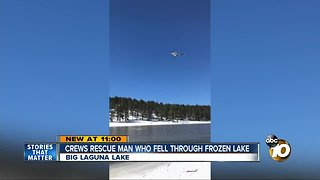 Man rescued after falling through the ice on Big Laguna Lake