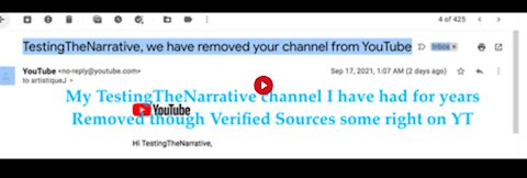 MY ENTIRE CHANNEL TESTINGTHENARRATIVE REMOVED FROM YT THOUGH UP FOR YEARS!