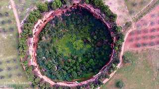 Drone footage reveals bizzare unearthly craters
