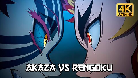 Demon Slayer: Rengoku vs Akaza Anime Battle | Mugen Train | 4K