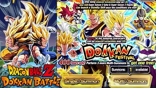 DBZ Dokkan Battle: 8 Year Anniversary LR DokkanFest SSJ3 Goku & SSJ2 Vegeta Banner Summons