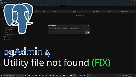 pgAdmin 4 - Utility file not found. Please correct the Binary Path in the Preferences dialog (FIX)