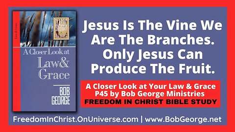 Jesus Is The Vine We Are The Branches. Only Jesus Can Produce The Fruit. by BobGeorge.net