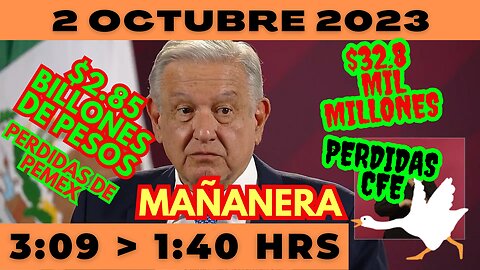 💩🐣👶 AMLITO | Mañanera *Lunes 2 de Octubre 2023* | El gansito veloz 3:09 a 1:40.