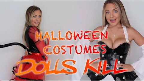 HALLOWEEN W/ DOLLSKILL!! costume try on haul! | Kendra Rowe