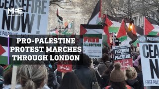 Massive pro-Palestine protest in London to demand a permanent ceasefire