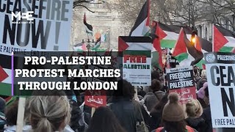 Massive pro-Palestine protest in London to demand a permanent ceasefire