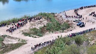 JUST IN: Massive migrant surge occurring in Eagle Pass, Texas.