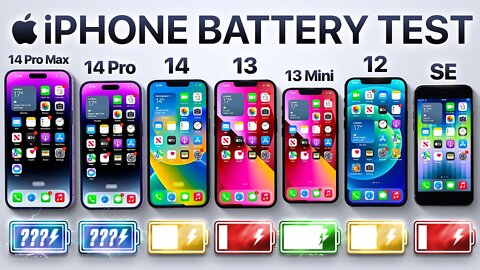 iPhone 14 Pro Max vs 14 Pro / 14 / 13 / 13 mini / 12 / SE Battery Test!