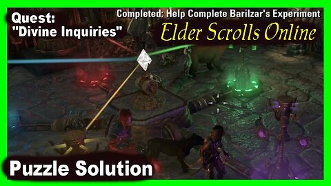 ESO Puzzle Solution "Divine Inquiries" quest - Barilzar's Tower - Elder Scrolls Online Morrowind