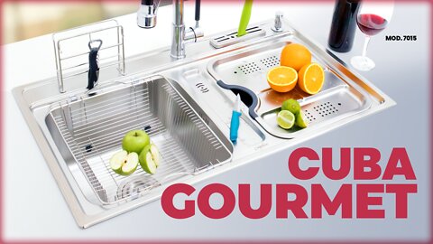 Cuba Gourmet Dupla em Inox para Cozinha | Modelo 7015 | Lenharo Mega Store