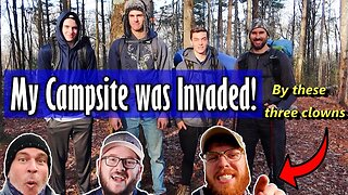 Three YouTubers Invaded my Campsite! \\ Winter Backpacking at Red River Gorge