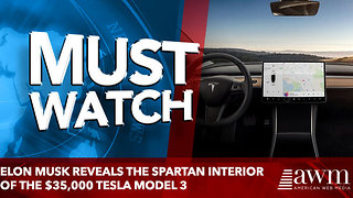 Elon Musk reveals the spartan interior of the $35,000 Tesla Model 3