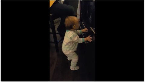 Baby Loves To Dance To Dad And Grandpa's Guitar Cover