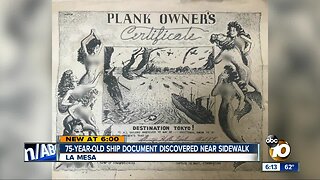 75-year-old ship document discovered near sidewalk