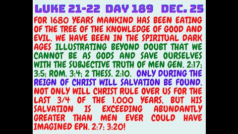 LUKE 21-22. THE SALVATION OF HUMANITY POURED OUT FROM HEAVEN!