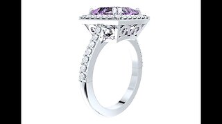 Engagement Ring Princess Cut Diamond Halo Pave CAD Design-JCNP-06 3D PRINT MODEL