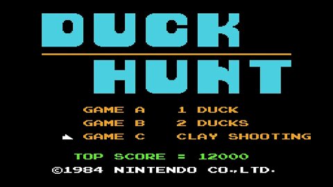 Duck Hunt (1984) 999,999 score (Clay Shooting) [NES Zapper] [NES]