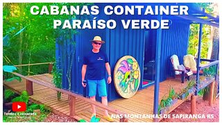 BELAS CABANAS CONTAINER EM MEIO A MATA ATLÂNTICA NAS MONTANHAS DE SAPIRANGA RS #cabana #ferias