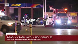 Deadly crash involving 3 vehicles in Dearborn Heights