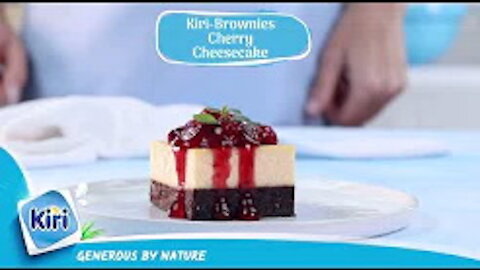 Kiri-Brownies Cherry Cheesecake