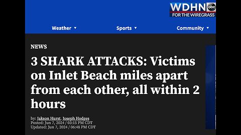 3 SHARK ATTACKS: Victims at Florida Beach miles apart from each other, all within 2 hours