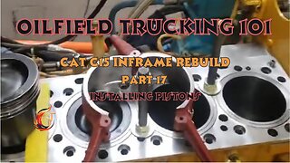 Piston installation, Caterpillar c15 inframe rebuild part 16