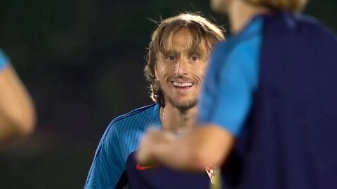 Luka Modric and Croatia train ahead of World Cup Quarter-Final against Brazil