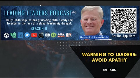 WARNING TO LEADERS - AVOID APATHY