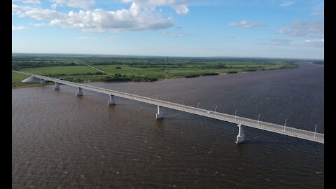 Flood in Russia Far East. Border with China