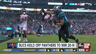 Bucs use goal-line stand to beat Panthers 20-14