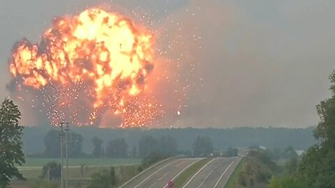 Massive explosion at ukrainian military ammunitions depot