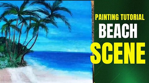 easy way to paint a beach Scene'r Acrylic painting for beginners.