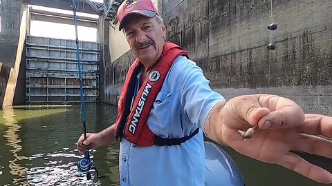 Bait Run at the Dam: Catchin Bluegills up in the trash gate.