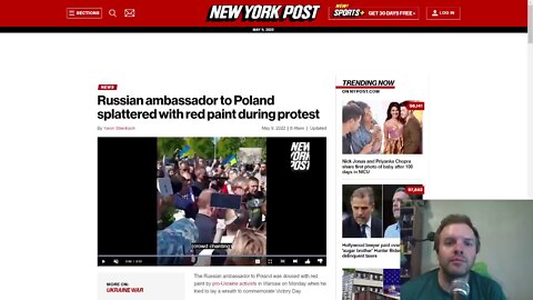 Russian ambassador to Poland splattered with red paint during protest